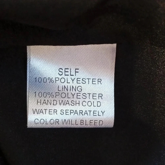 Y2K printed black & white surplice mini dress sheer sleeves lined skirt small - Picture 10 of 16